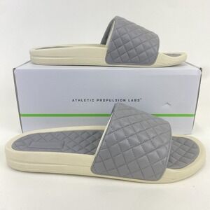 APL Lusso Slide Shoes Mens Size 12‎ Cement Pristine Quilted Comfort Sandals Gray